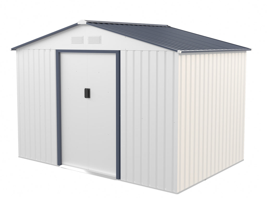 POHJOLA GARDEN Pihavaja 5,3m2 Puutarhavaja, Peltivarasto, Työkaluvaja Valkoinen + sokkeli