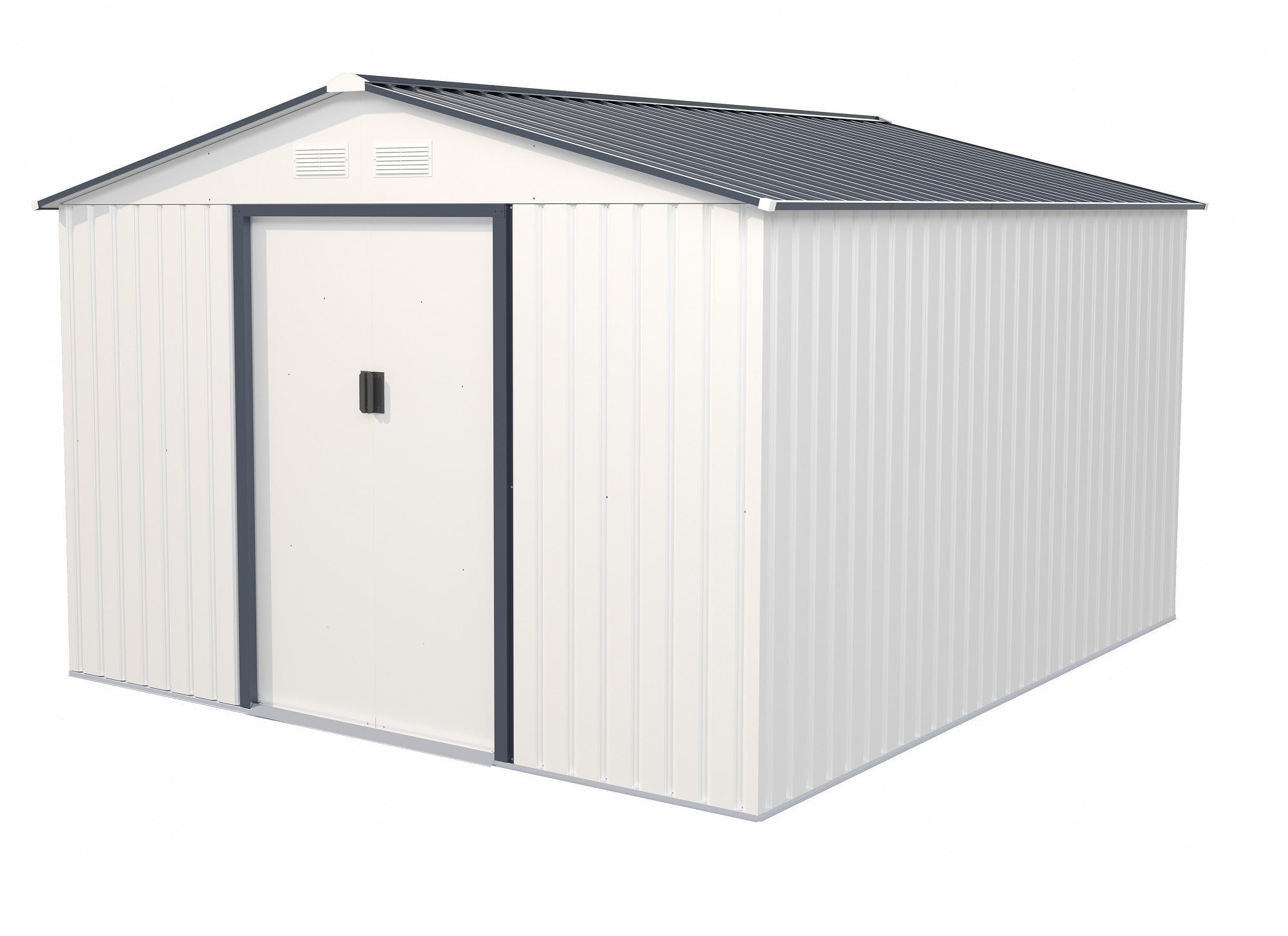 POHJOLA GARDEN Pihavaja 8,8m2 Puutarhavaja, Peltivarasto, Työkaluvaja Valkoinen + sokkeli