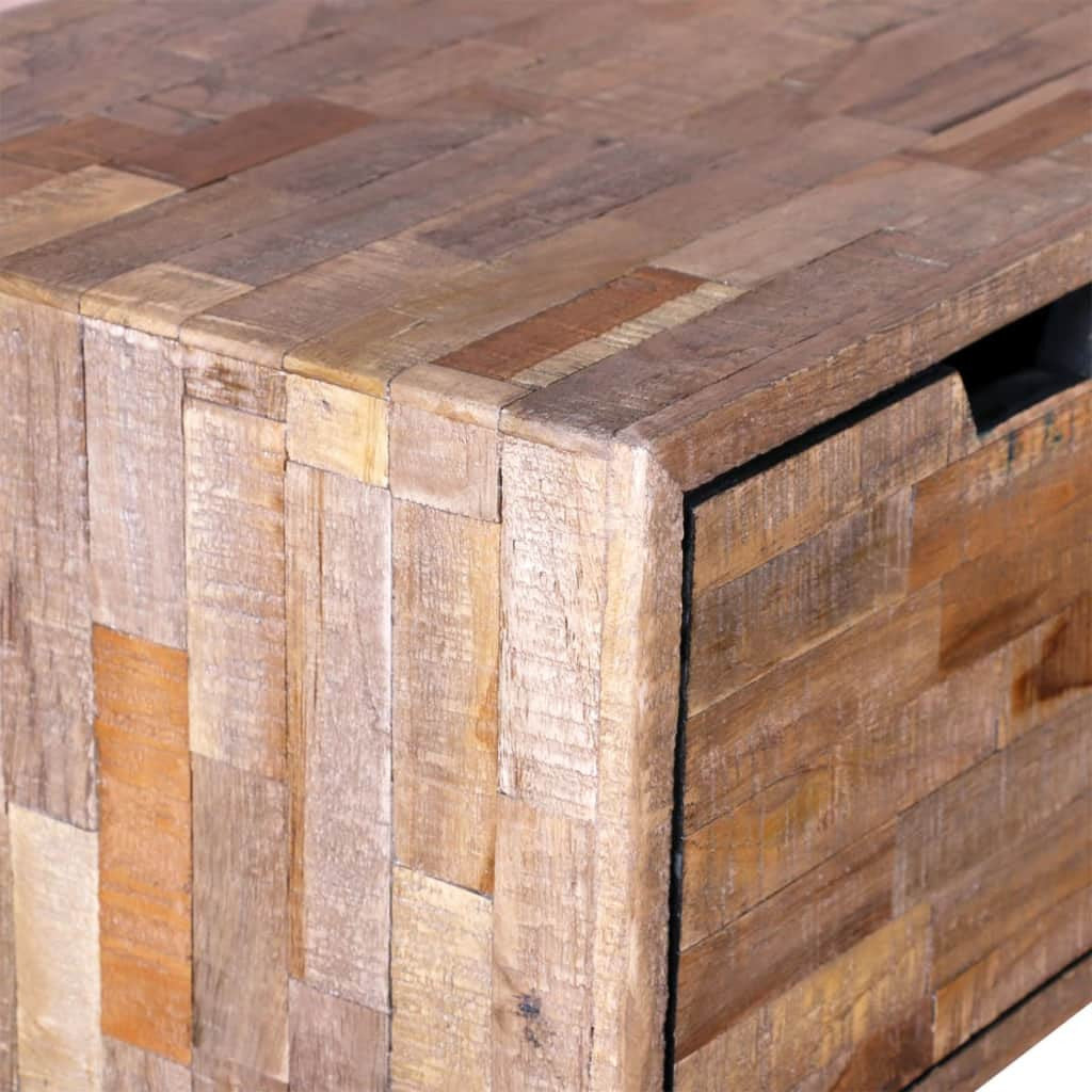 Sidobord med 3 lådor Återvunnen teak