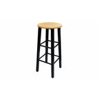 Ruokailupöytäryhmä Kullanruskeasta Puusta ja Mustasta Teräksestä