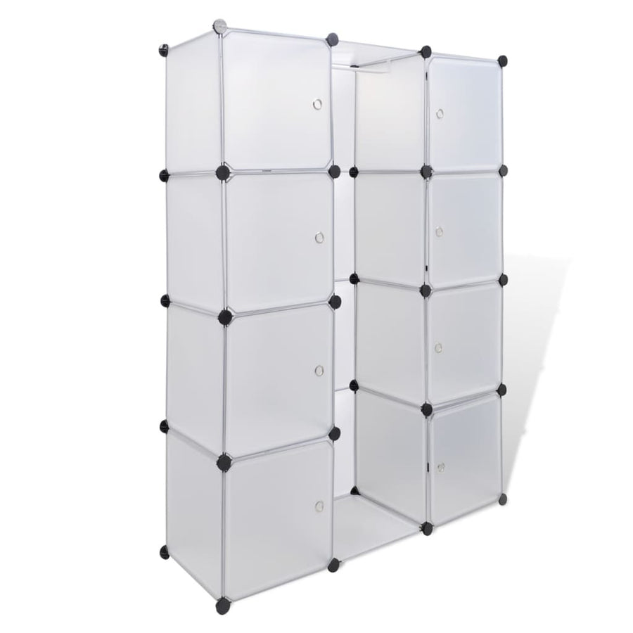 Moduulikaappi 9 lokeroa 37x115x150 cm valkoinen