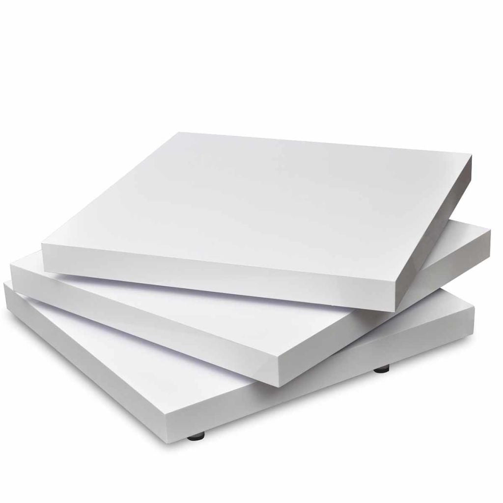 Sohvapöytä 3 tasoa Korkeakiilto valkoinen