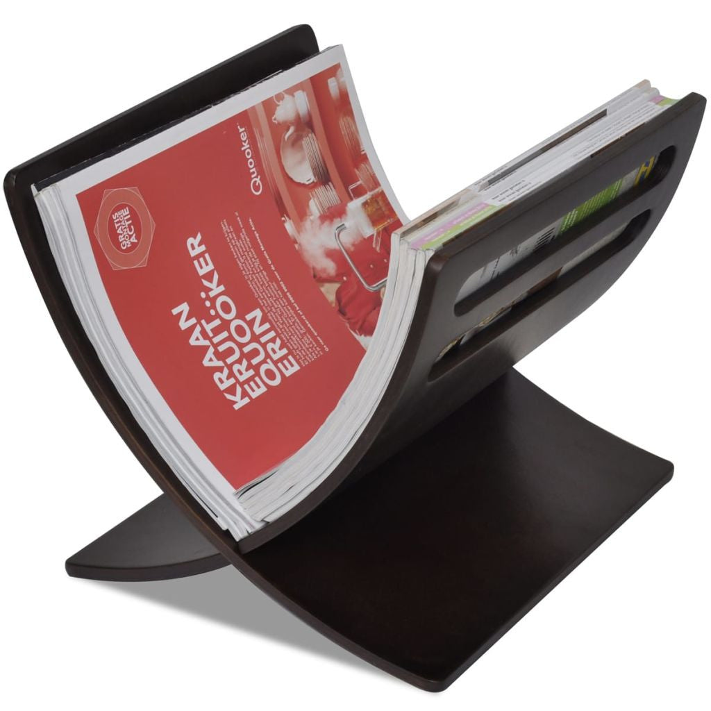 Puinen lehtiteline Ruskea