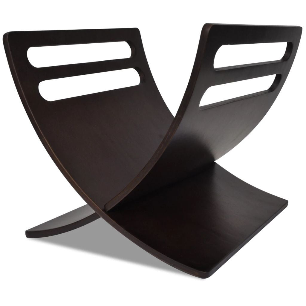 Puinen lehtiteline Ruskea