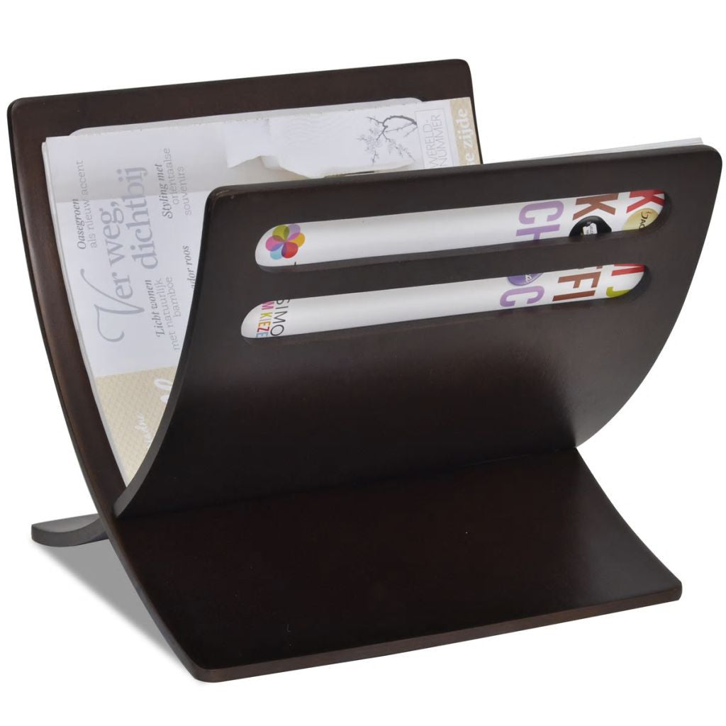 Puinen lehtiteline Ruskea