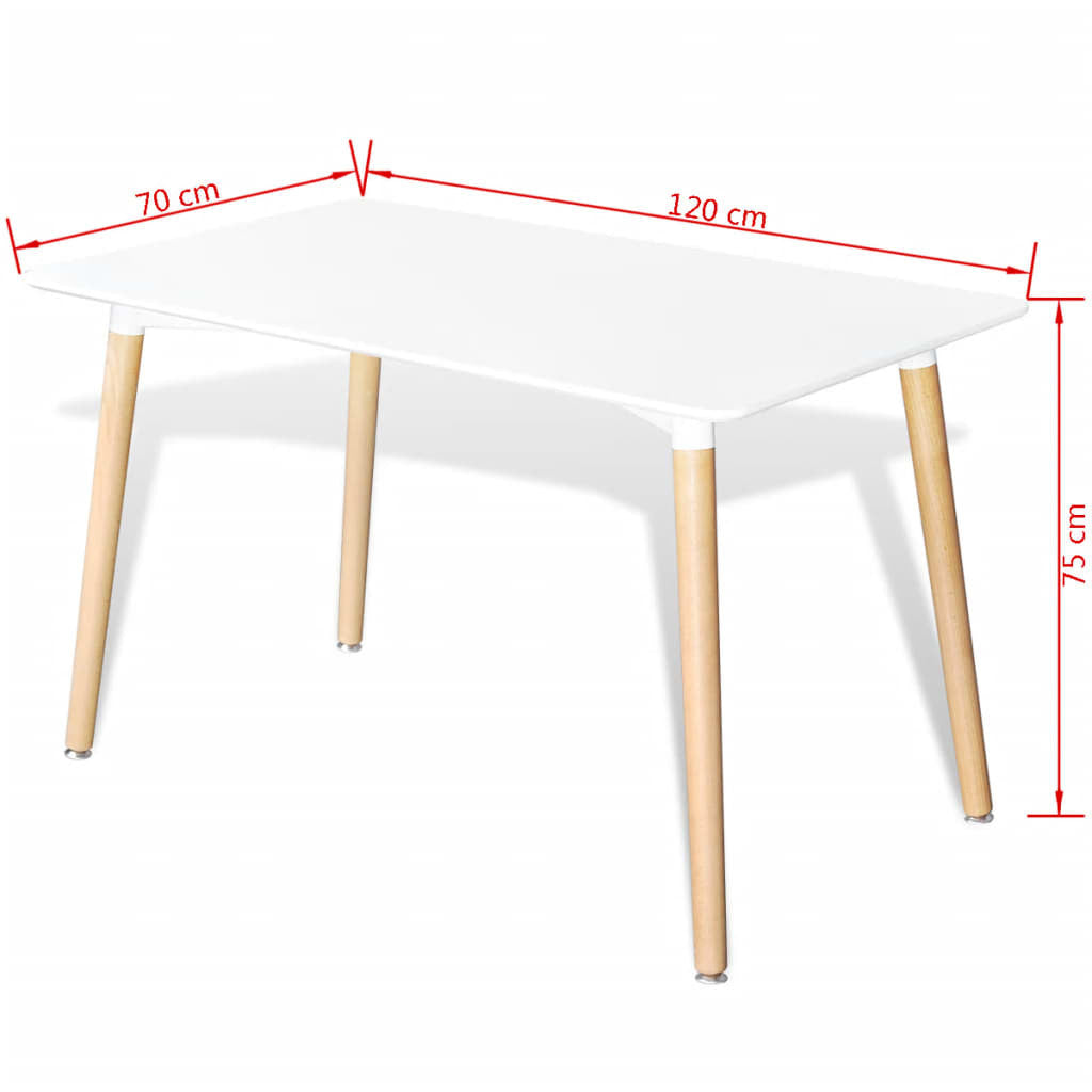Ruokapöytä suorakaide MDF Valkoinen