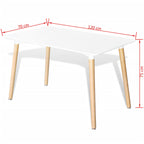Ruokapöytä suorakaide MDF Valkoinen