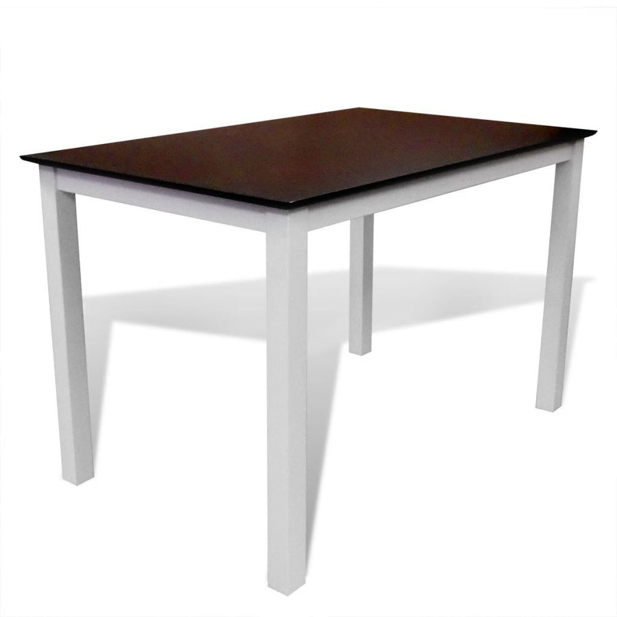 Matbord 110 cm Massivt trä Brunt och vitt