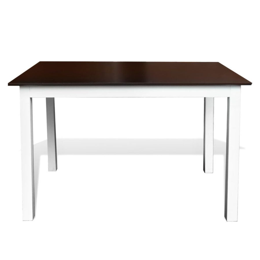 Matbord 110 cm Massivt trä Brunt och vitt