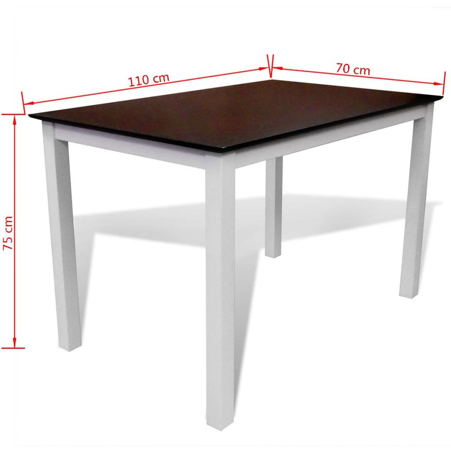 Matbord 110 cm Massivt trä Brunt och vitt