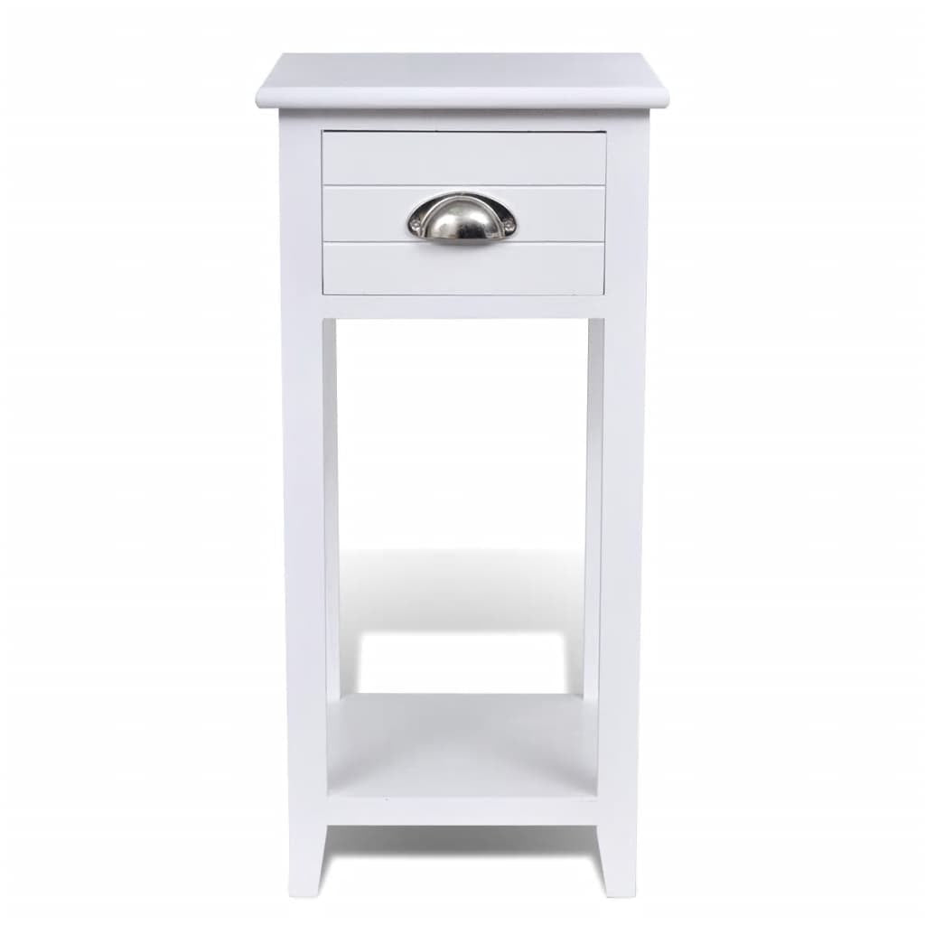 Yöpöytä 1 vetolaatikolla, Valkoinen