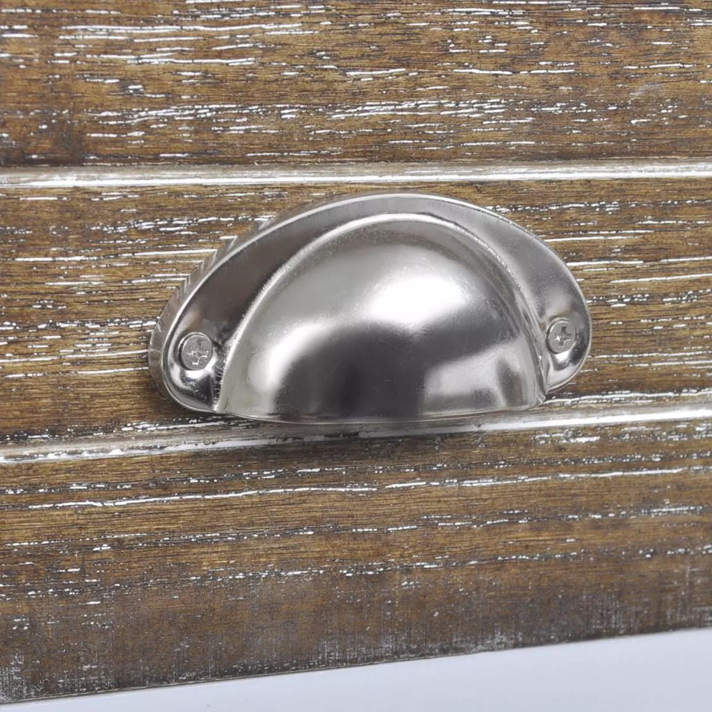 Yöpöytä laatikolla, 2kpl valkoinen / ruskea