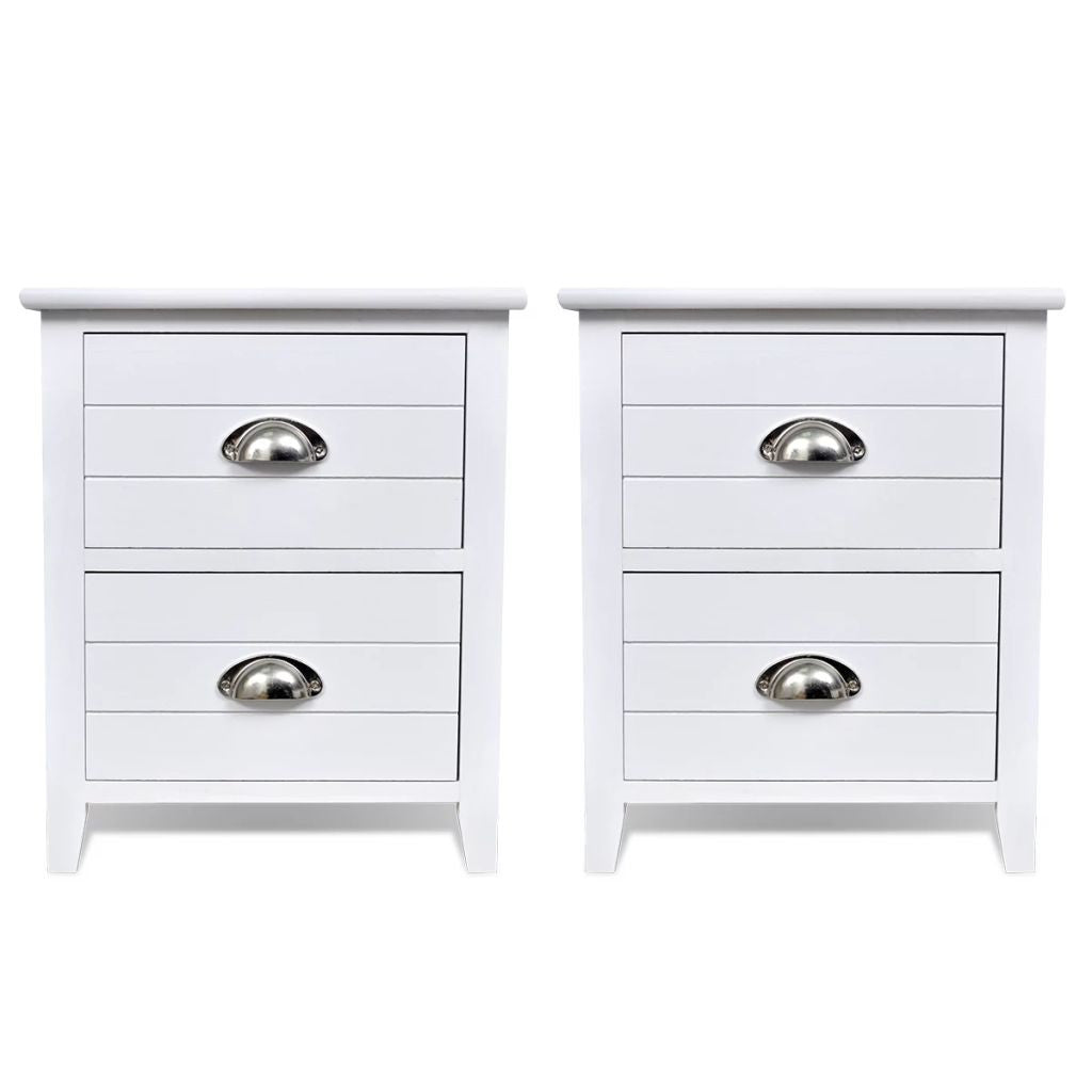 Yöpöytä laatikolla, 2kpl valkoinen