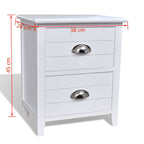 Yöpöytä laatikolla, 2kpl valkoinen