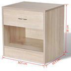 Yöpöytä vetolaatikolla 2 kpl Tammenvärinen