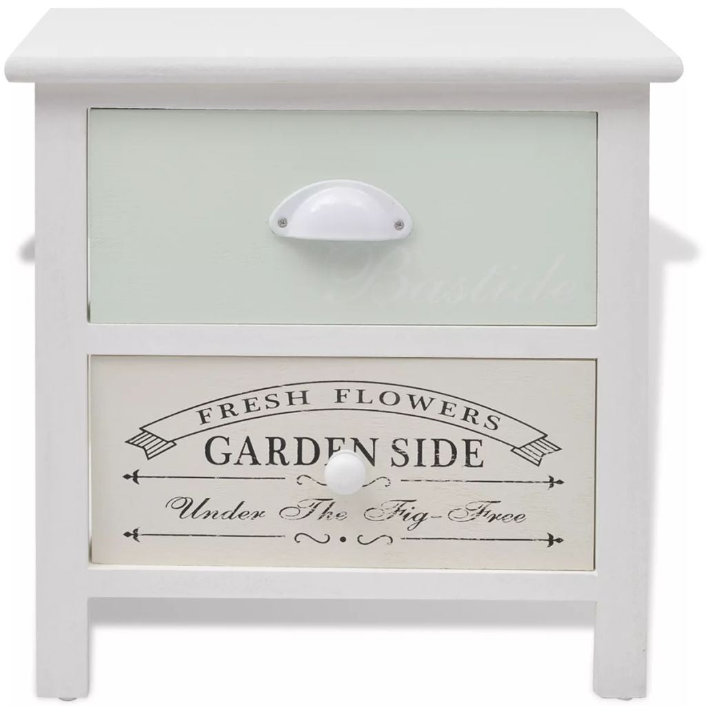 Ranskalaistyyliset yöpöydät 2 kpl puu