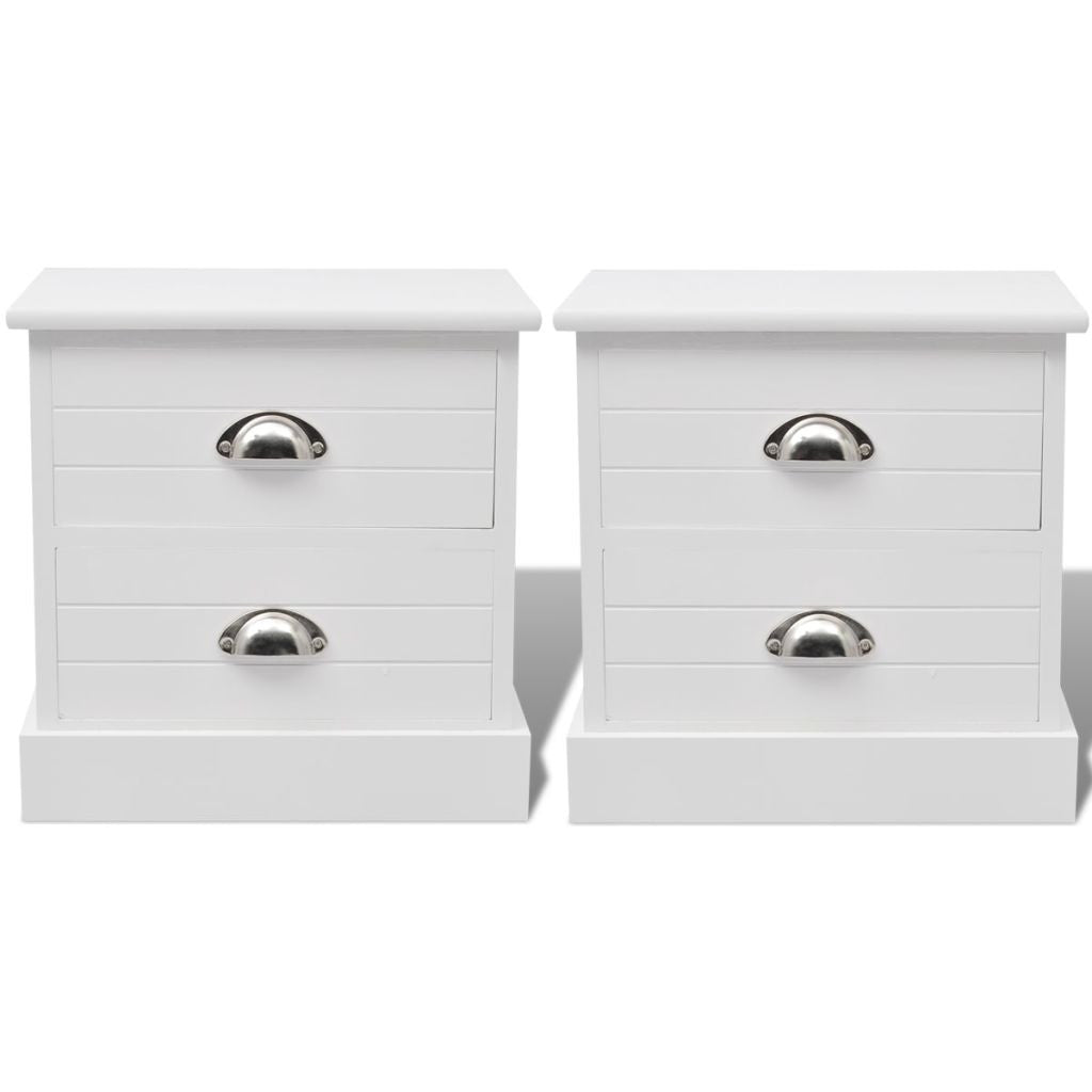 Franska nattduksbord 2 st Vit