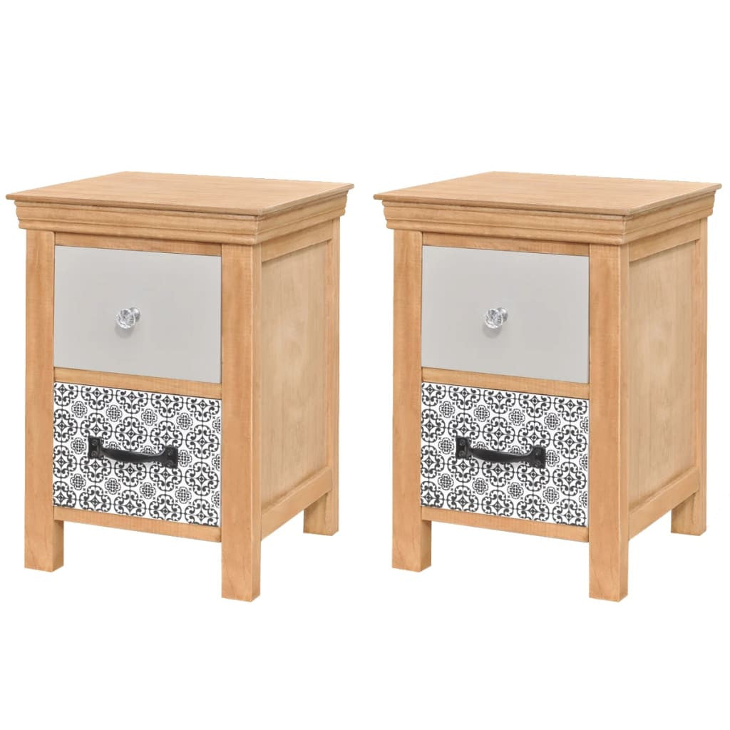 Yöpöydät 2 kpl 34x34x46 cm Täysi Puu