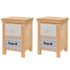 Sängbord 2 st 34x34x46 cm Massivt trä