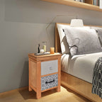 Yöpöydät 2 kpl 34x34x46 cm Täysi Puu