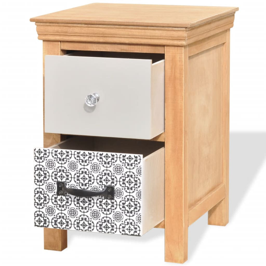 Yöpöydät 2 kpl 34x34x46 cm Täysi Puu