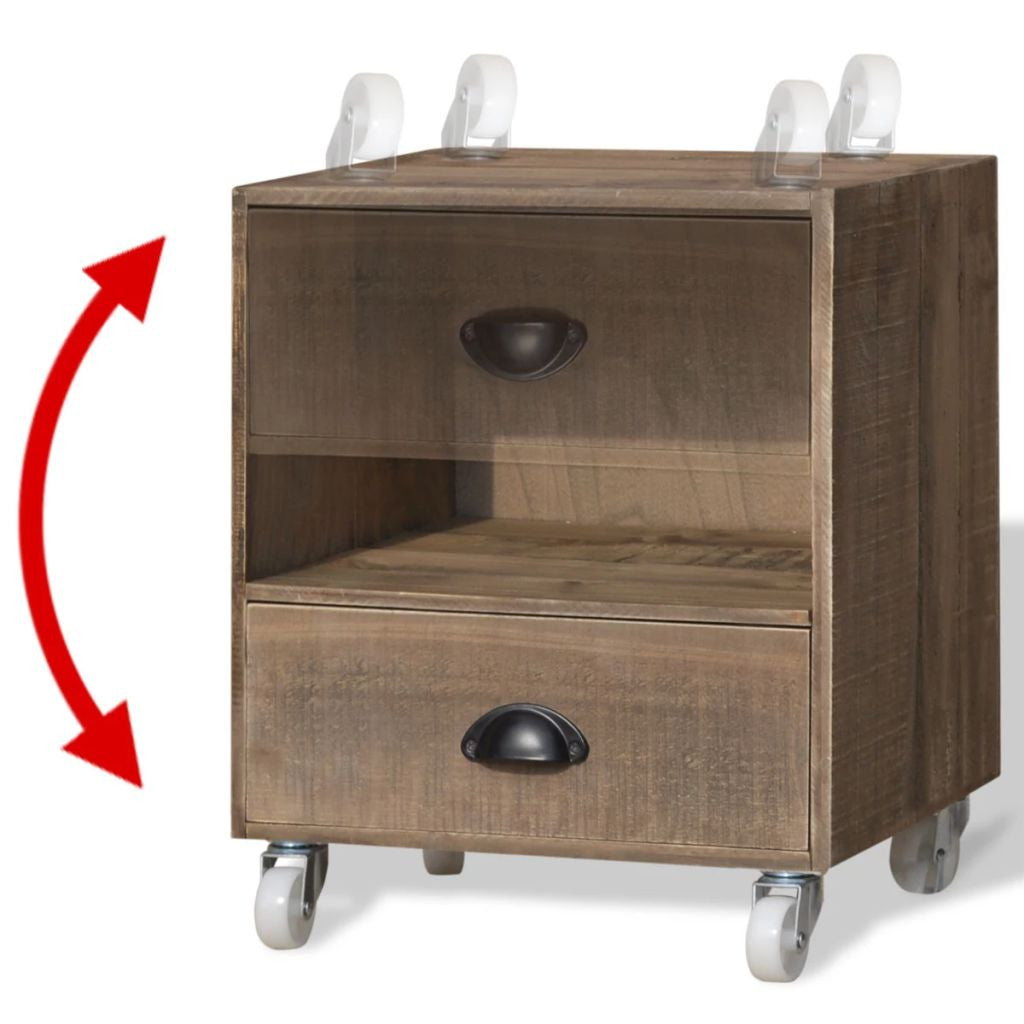 Yöpöydät 2 kpl Ruskea Täysi Puu