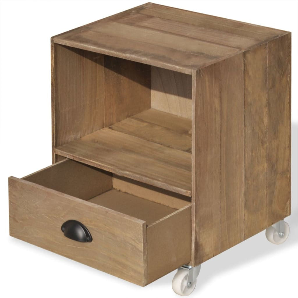 Yöpöydät 2 kpl Ruskea Täysi Puu