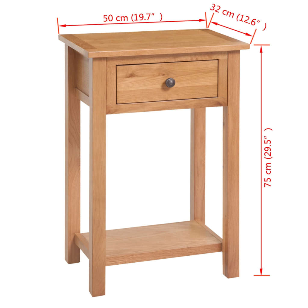 Sidobord 50x32x75 cm massiv ek