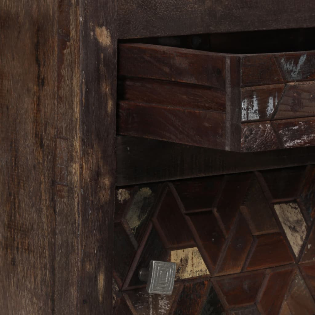 Yöpöytä kiinteä kierrätetty puu 40x30x50 cm