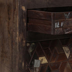 Yöpöytä kiinteä kierrätetty puu 40x30x50 cm