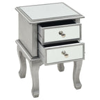 Peilillä varustettu yöpöytä MDF ja lasi 34,5x30x50 cm