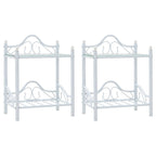 Yöpöydät 2 kpl teräs ja karkaistu lasi 45x30,5x60 cm valkoinen