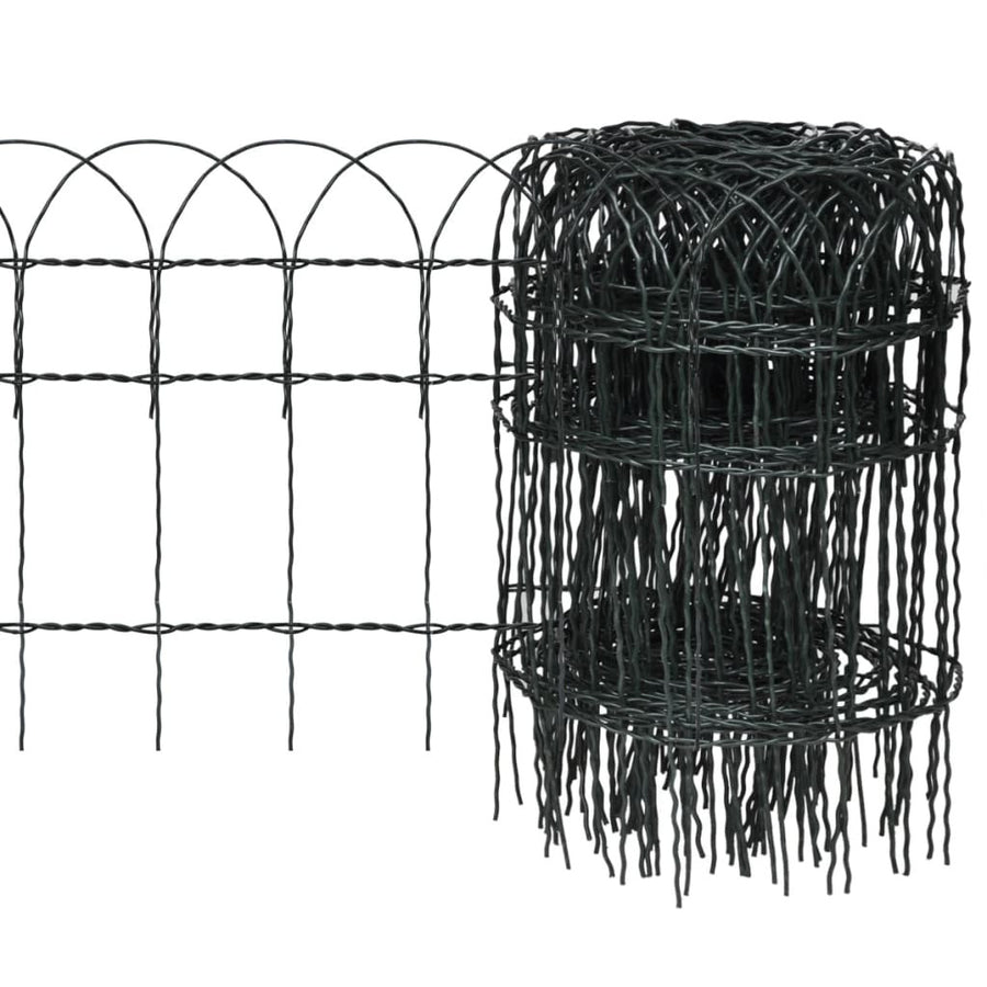 Trädgårdsstaket, pulverlackerat järn, 10x0,4 m