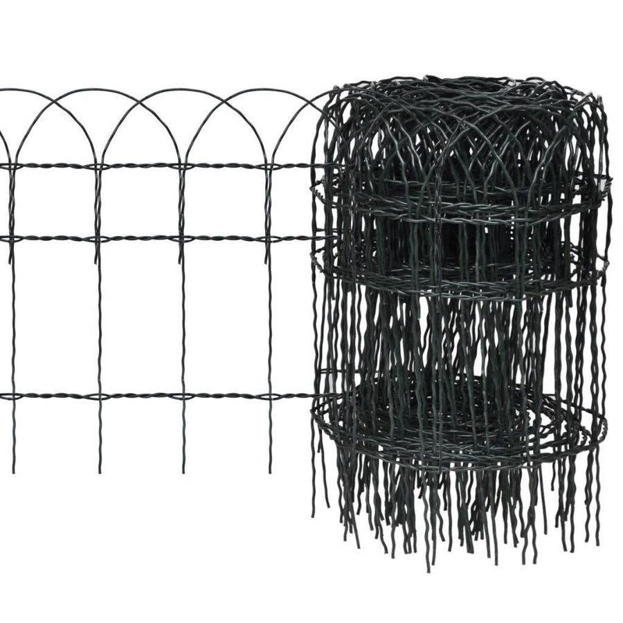 Trädgårdsstaket, pulverlackerat järn, 25x0,4 m
