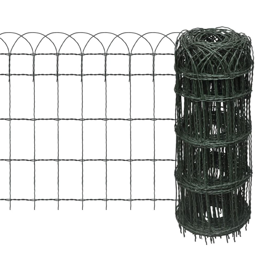 Trädgårdsstaket, pulverlackerat järn, 10x0,65 m