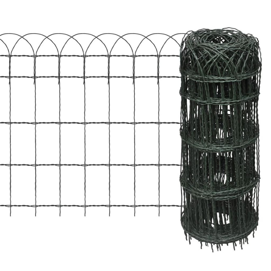 Trädgårdsstaket, pulverlackerat järn, 25x0,65 m