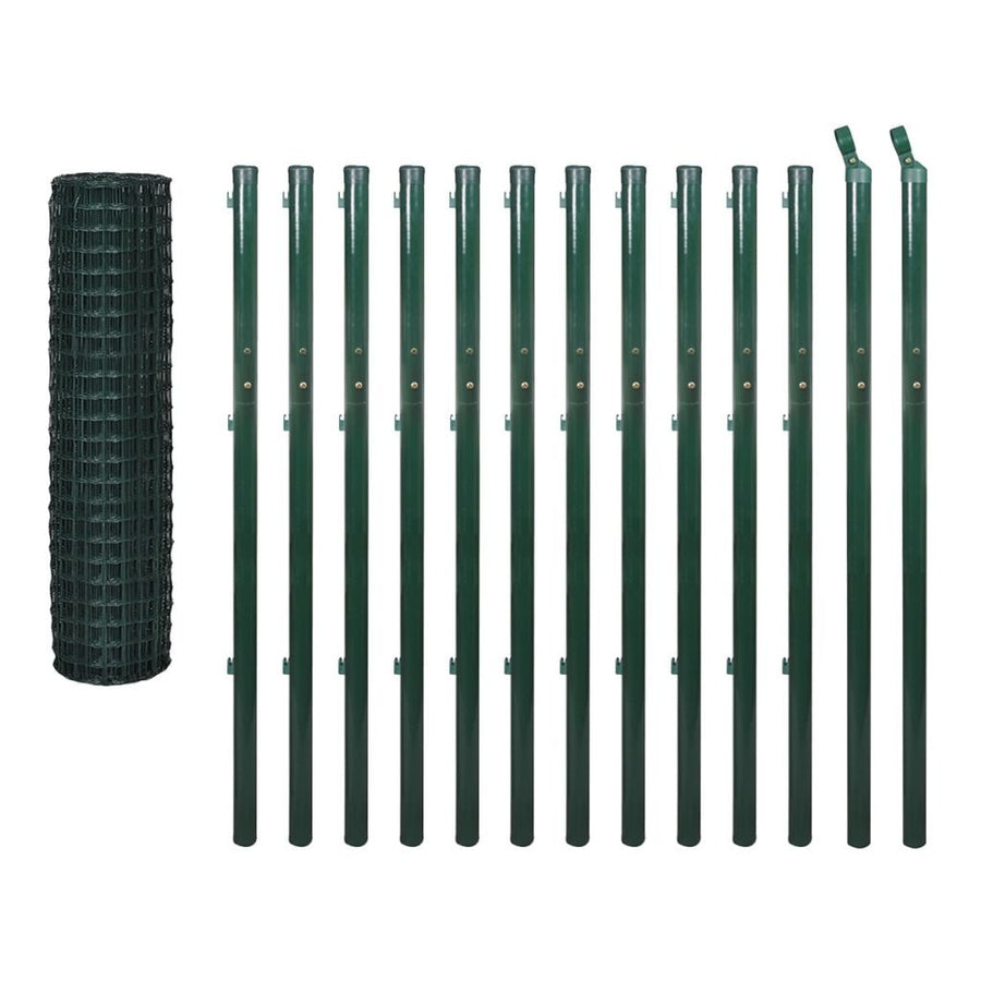 Eurostängsel stål 25x1,7 m grönt