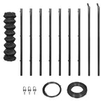 Verkkoaita tolpilla ja asennustarvikkeilla 1,5x15 m harmaa