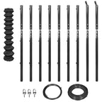 Verkkoaita tolpilla ja tarvikkeilla 1,97x15 m harmaa