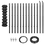 Verkkoaita tolpilla ja asennustarvikkeilla 0,8x25 m harmaa