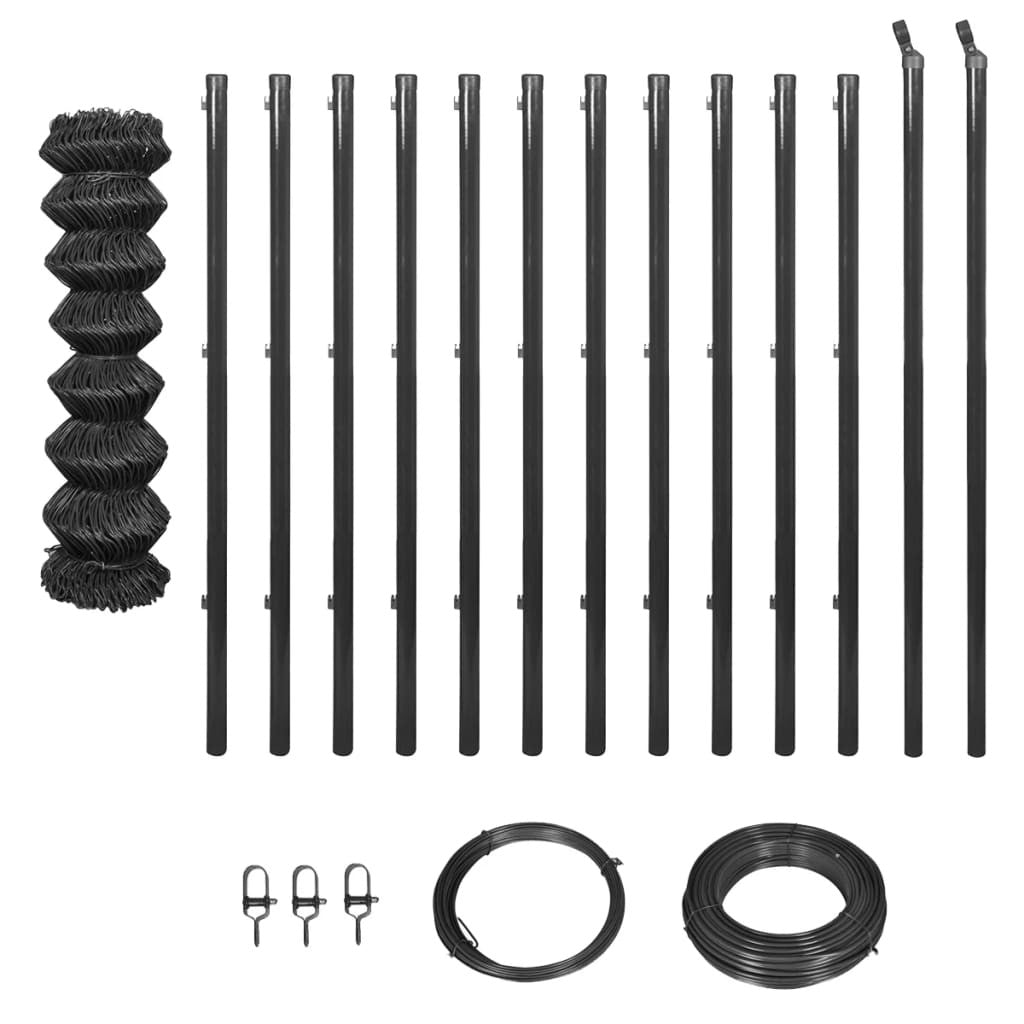 Verkkoaita tolpilla ja asennustarvikkeilla 1,5x25 m harmaa