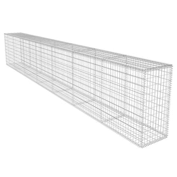 Gabionvägg med lock, galvaniserat stål, 600x50x100 cm
