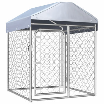 Utomhuskennel med tak 100x100x125 cm