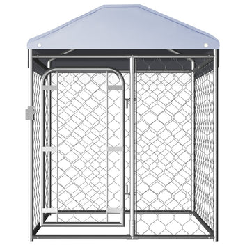 Utomhuskennel med tak 100x100x125 cm