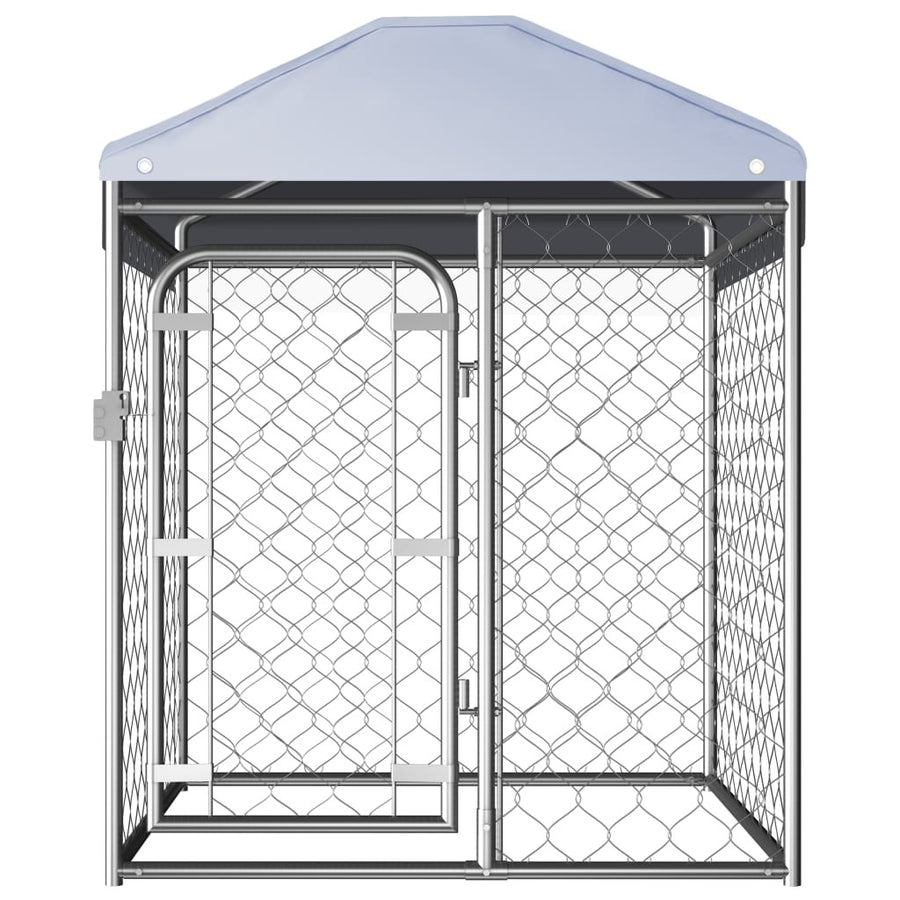 Utomhuskennel med tak 100x100x125 cm