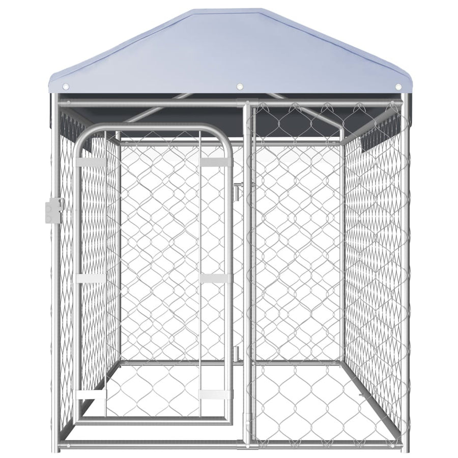 Utomhuskennel med tak 200x100x125 cm