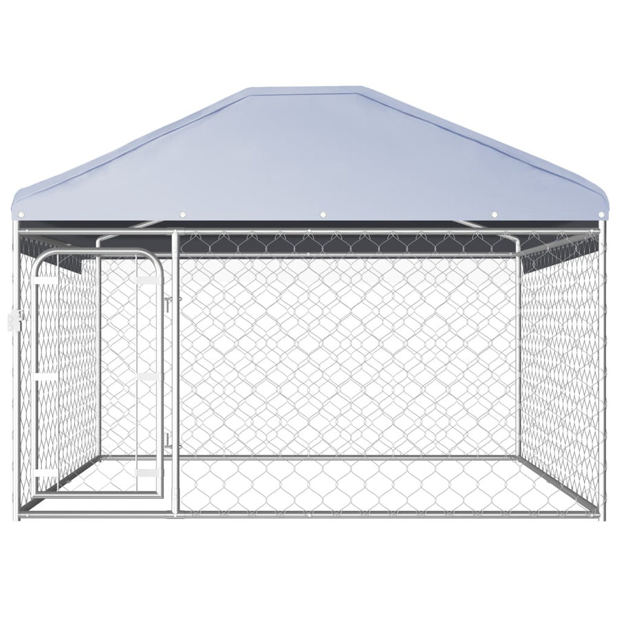 Utomhuskennel med tak 200x200x135 cm