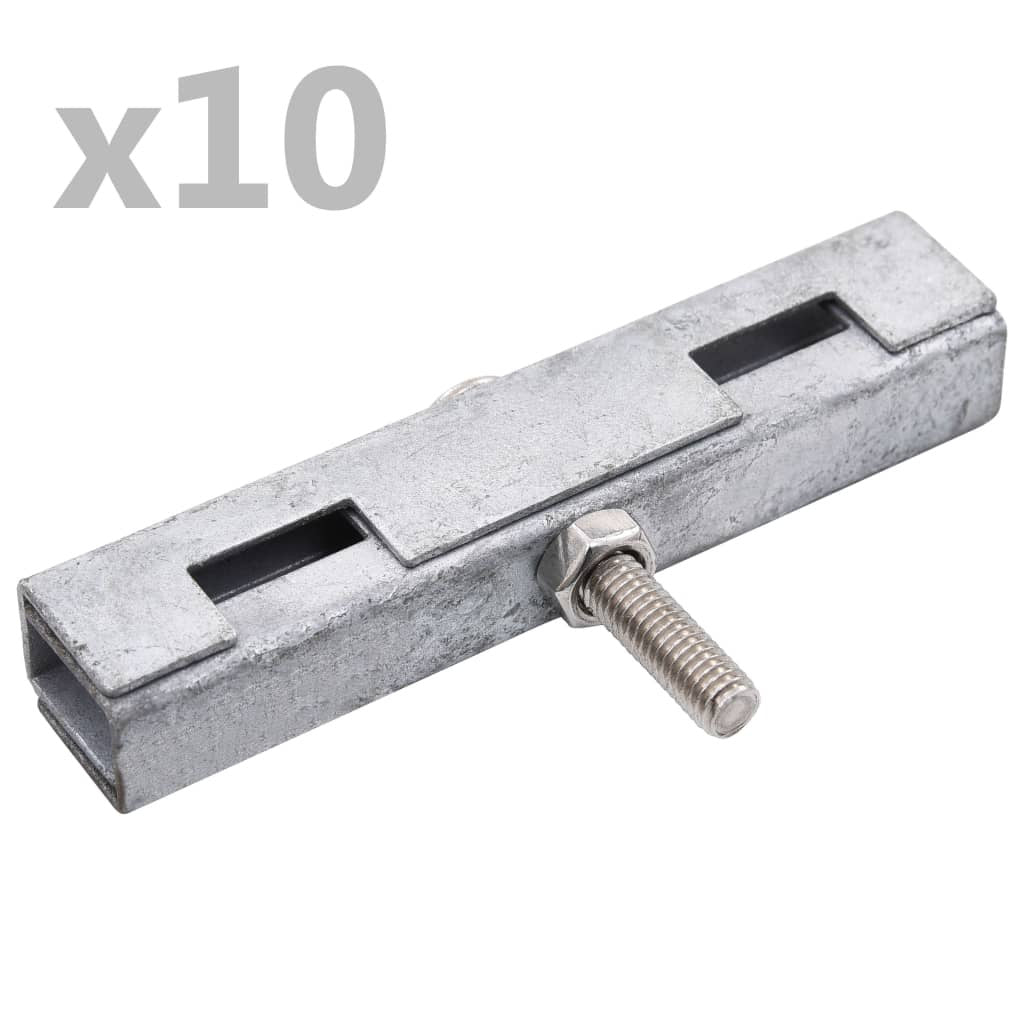 Trädgård U-formad koppling 10 set, silver