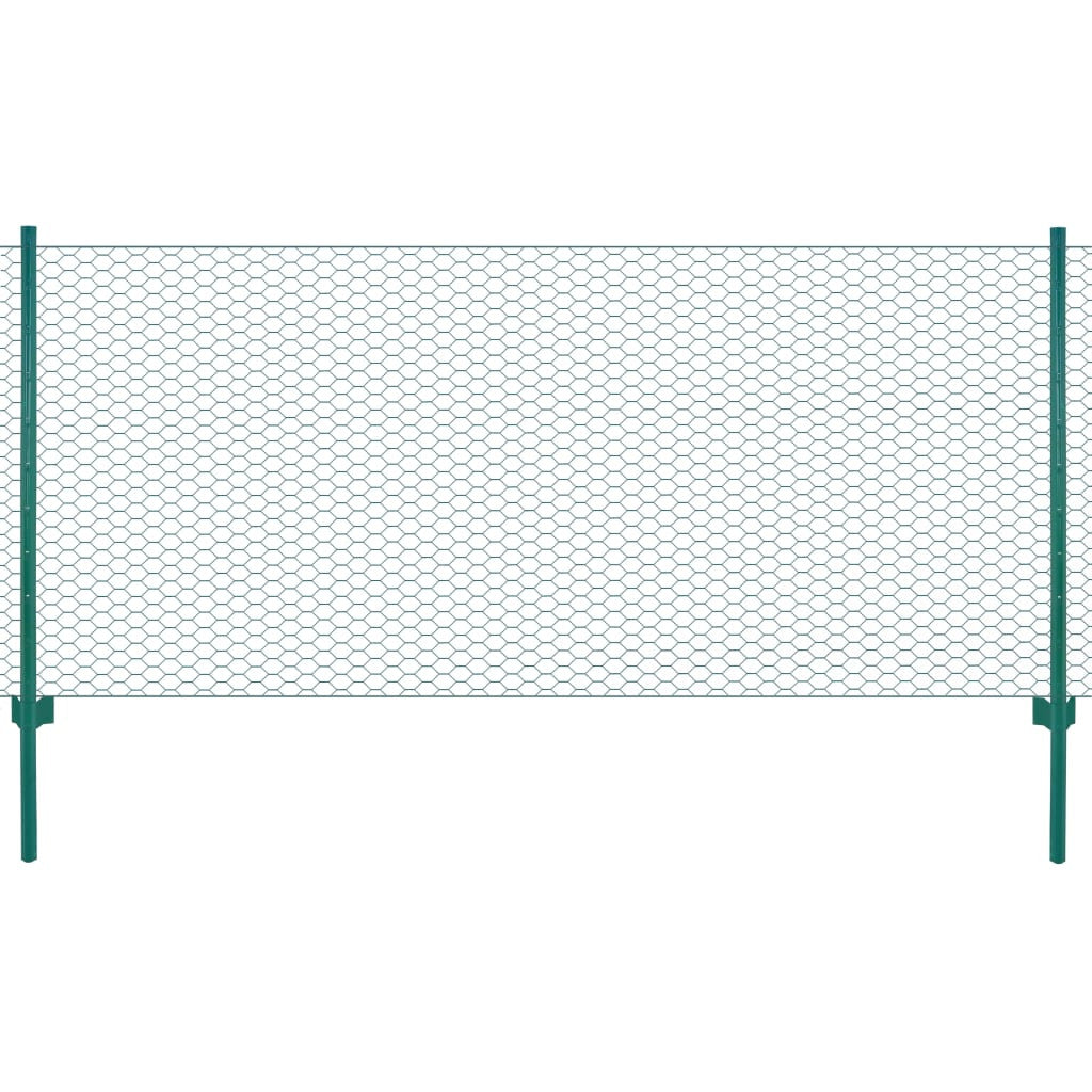 Verkkoaita tolpilla teräs 25x0,5 m vihreä