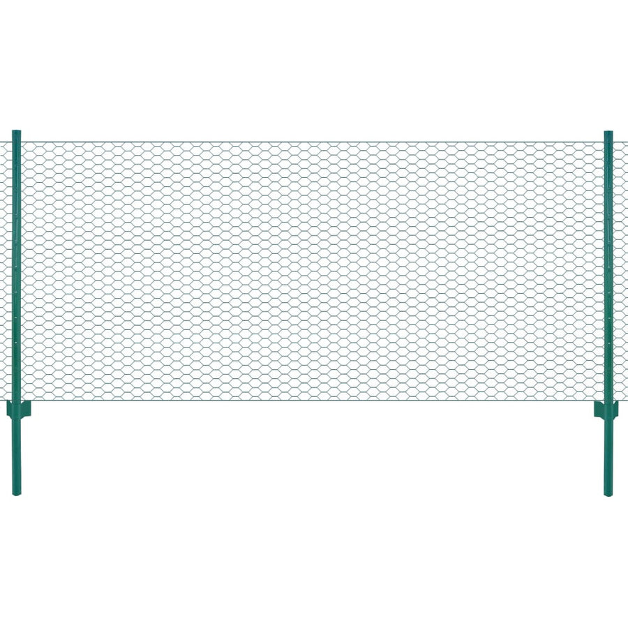 Verkkoaita tolpilla teräs 25x0,5 m vihreä